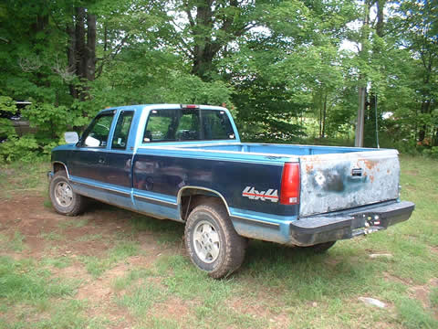1994 Chevy K1500 extended cab 8' bed Chris is driving it now